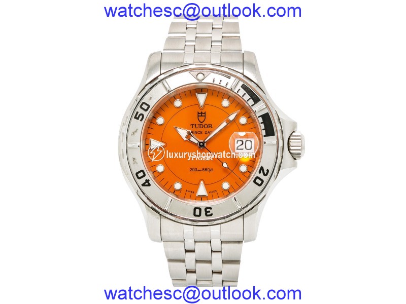 Tudor Prince Date 89190 Stainless Steel with Orange Dial Automatic 40mm Mens Watch Tudor