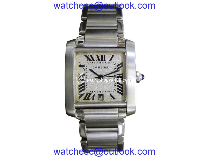 Cartier Tank Francaise 2302 Stainless Steel Vintage Automatic 28mm Mens Watch Cartier