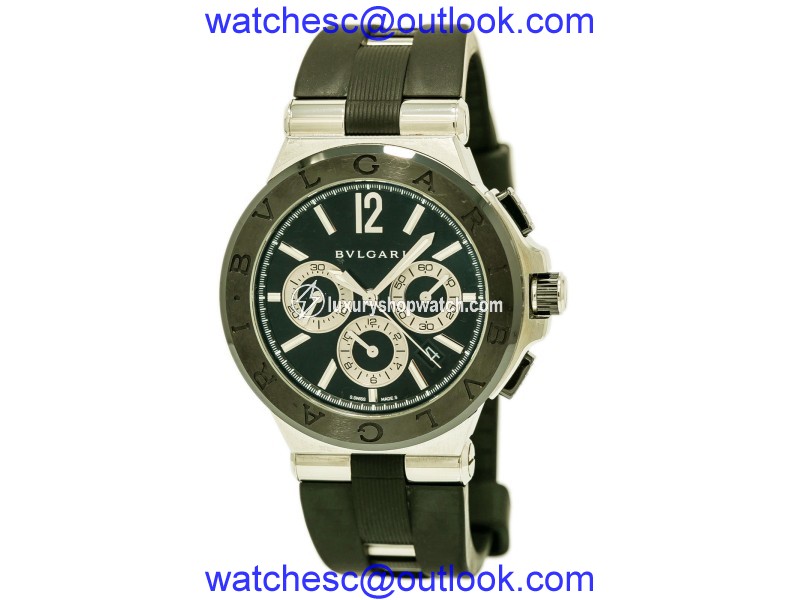 Bulgari Diagono DG42SCCH Stainless Steel / Rubber Automatic 42mm Mens Watch Bulgari