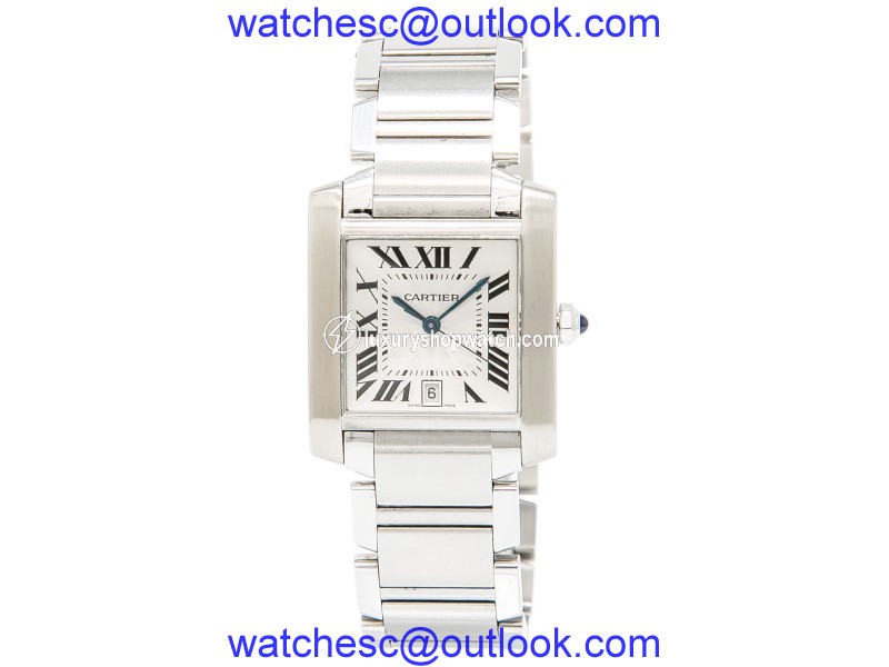Cartier Tank Francaise 2302 Stainless Steel Silver Dial Automatic 28mm Unisex Watch Cartier