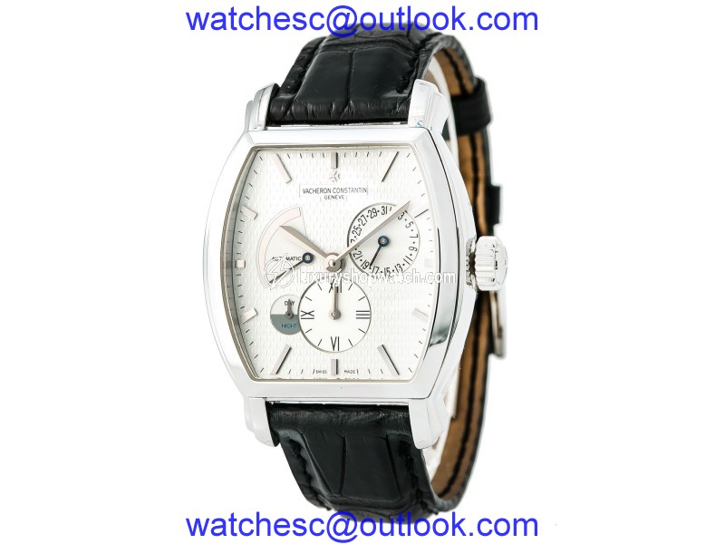 Vacheron Constantin Malte Dual Time 47400 18K White Gold 36mm Automatic Mens Watch Vacheron Constantin