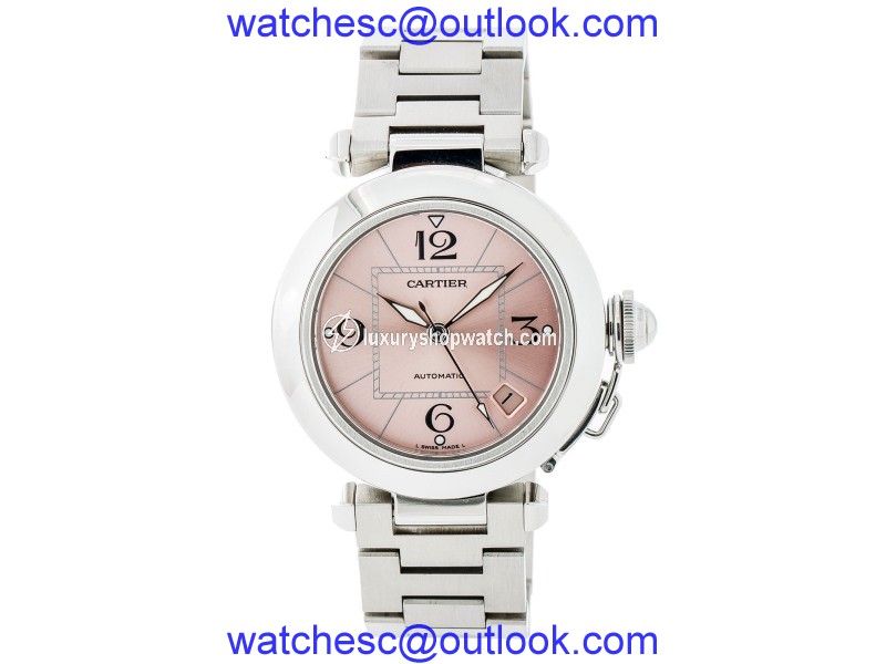 Cartier Pasha 2324 Stainless Steel Pink Dial Automatic 36mm Mens Watch Cartier