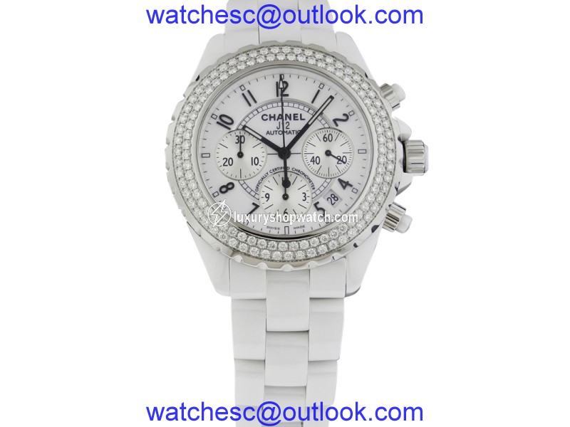 Chanel J12 H1008 White Ceramic Diamond 41mm Watch Chanel