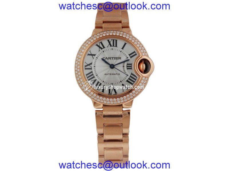 Cartier Ballon Bleu18K Rose Gold Diamond Case 33mm Watch Cartier