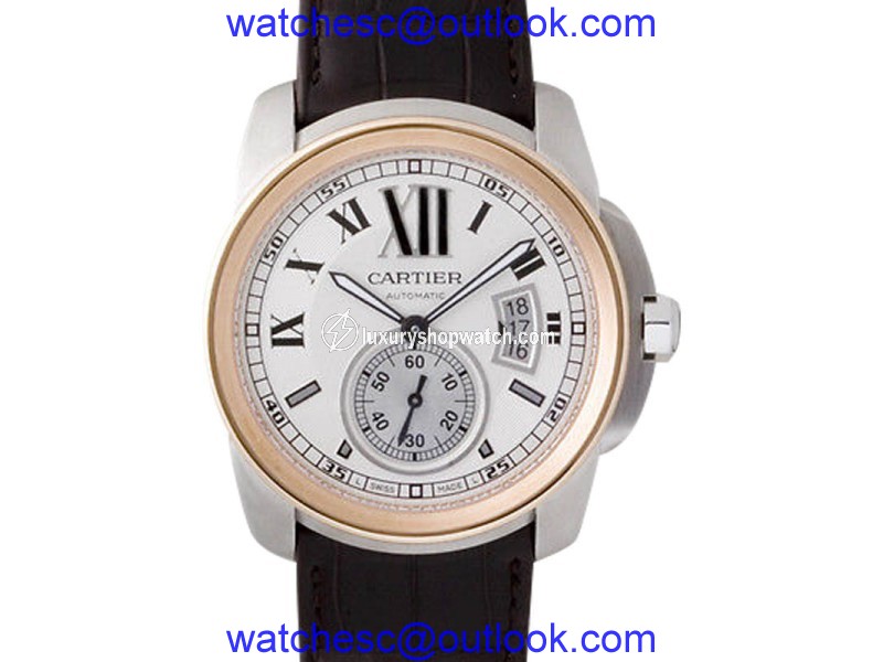 Cartier Calibre Stainless Steel & 18K Rose Gold Automatic Watch Cartier
