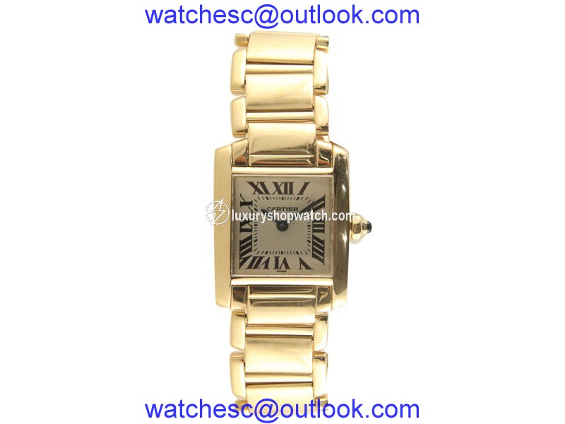 Cartier W50002N2 Tank Francaise Yellow Gold Women Wrist Watch Cartier