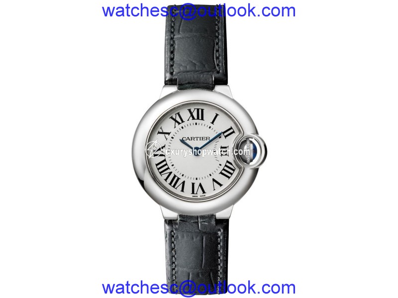 Cartier Ballon Bleu 28mm w69018z4 Stainless Steel Quartz Leather Watch Cartier