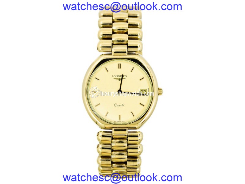 Longines Date Gold Tone Stainless Steel Quartz Ladies Watch Longines
