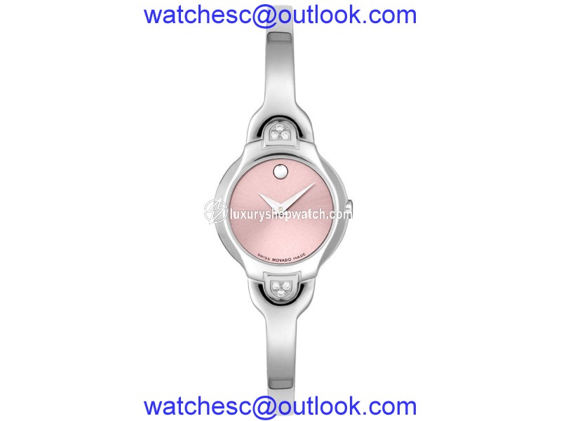Movado 0605606 Kara Diamond Pink Dial Stainless Steel Womens Watch Movado