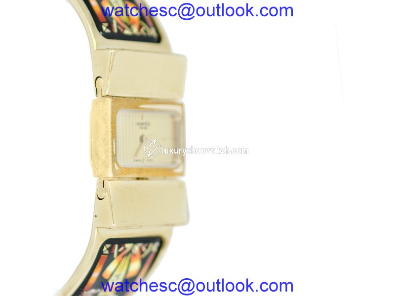 Hermes Lo1.20 Wristwatch Roque Loquet 18k Gold Plated Bangle Watch Hermes