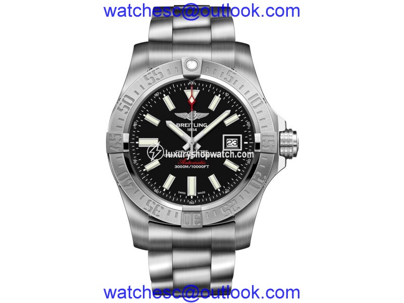 Breitling a1733110 Avenger II Seawolf Stainless Steel Bracelet Mens Watch Breitling