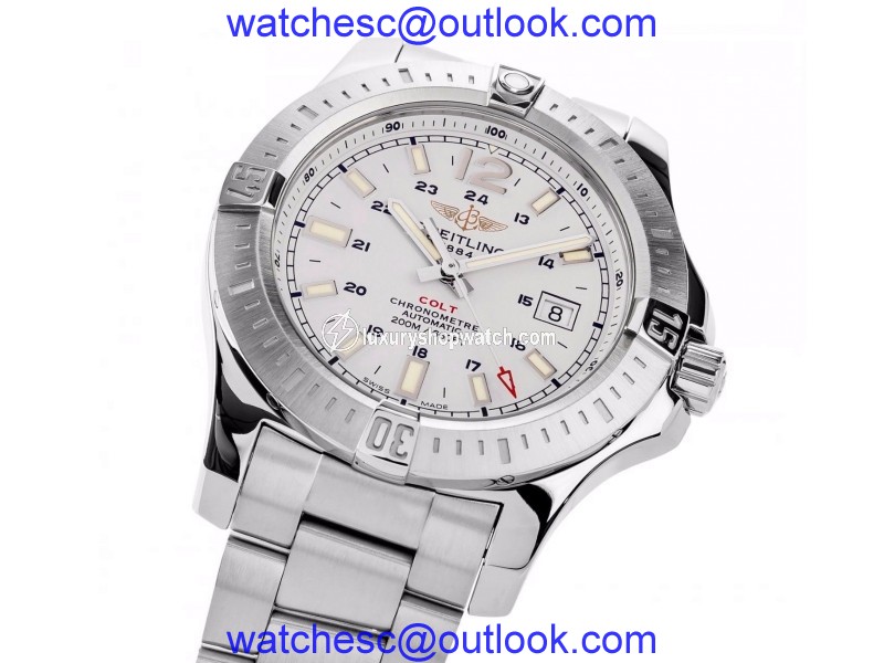 Breitling a1738811 Colt Automatic Stainless Steel Silver Dial 44mm Mens Watch Breitling