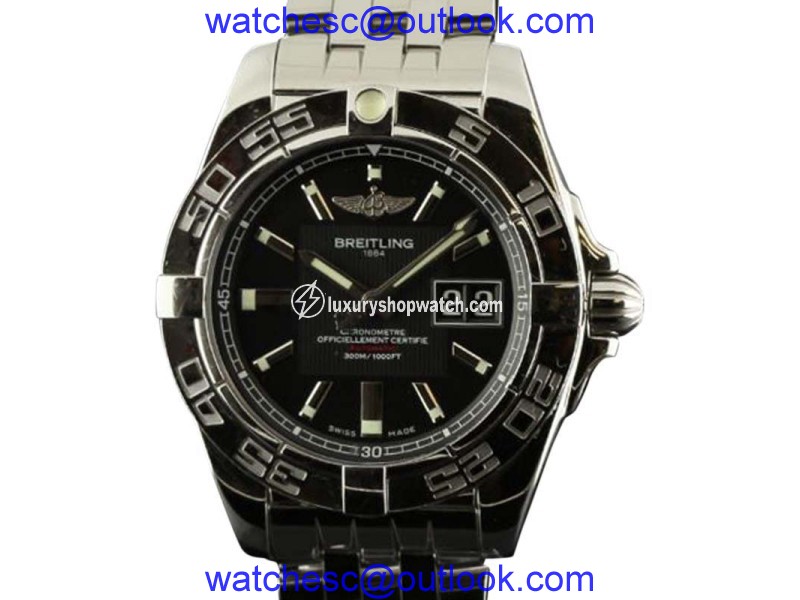 Breitling Galactic A49350 41mm Stainless Steel Automatic Black Watch Breitling