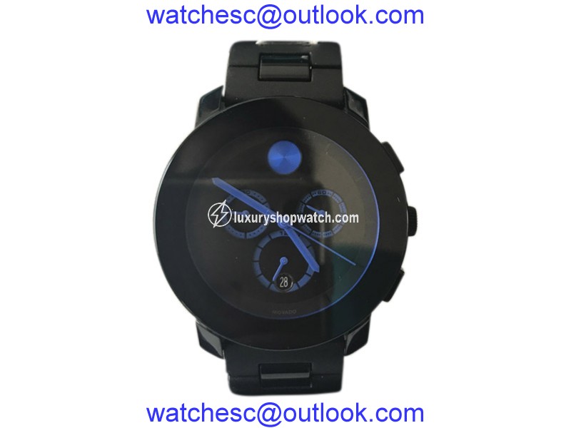 Movado Bold Stainless Steel & Black Dial 43.5mm Mens Watch Movado