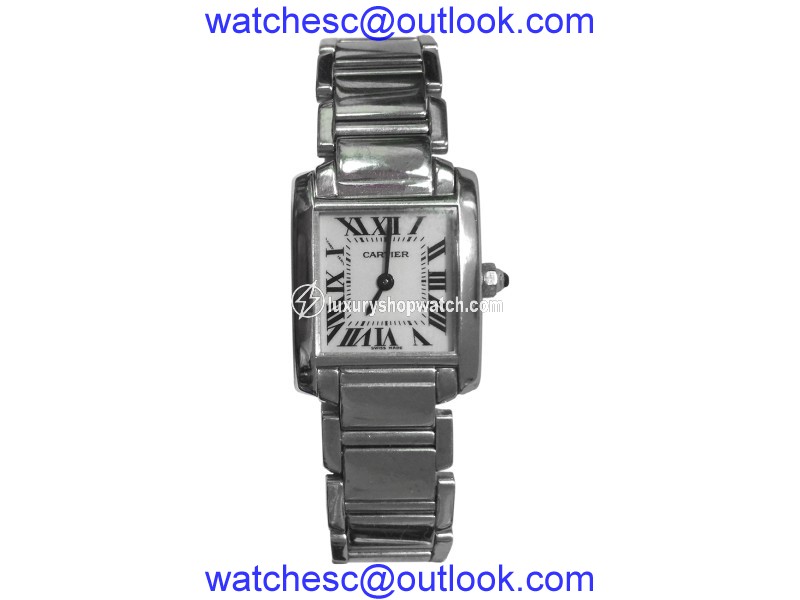 Cartier Tank Francaise w5001253 18K White Gold Womens 20mm Watch| Cartier