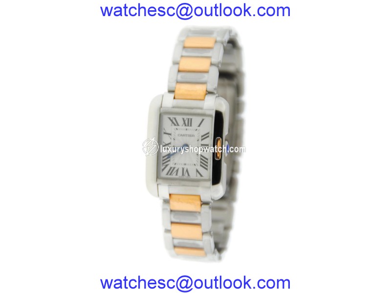 Cartier Tank Anglaise W5310036 18K Rose Gold and Stainless Steel 23mm x 30mm Watch Cartier