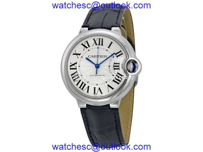 Cartier Ballon Bleu W69017Z4 Leather Strap Automatic 36mm Womens Watch Cartier