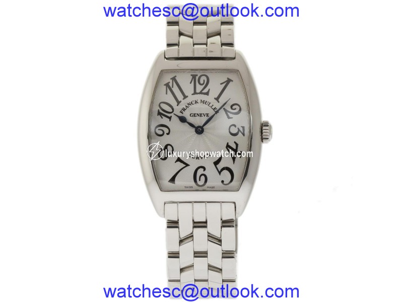Franck Muller Cintree Curvex 4069 Stainless Steel Silver Guilloche Dial 25mm x 35mm Watch Franck Muller