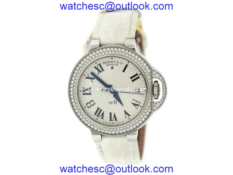 Bedat & Co. 828.040.600 No. 8 Stainless Steel & Leather Diamond Automatic 36.5mm Womens Watch Bedat & Co.