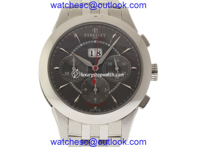 Perrelet Double Rotor A1008 A0135 Stainless Steel Automatic 42mm Mens Watch Perrelet