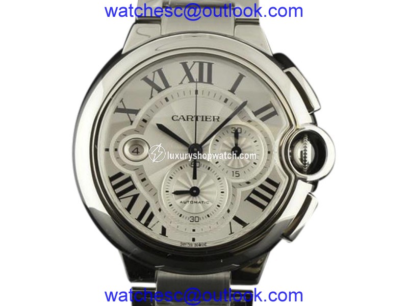 Cartier Ballon Bleu W6920002 Stainless Steel Silver Dial Automatic 44mm Mens Watch Cartier