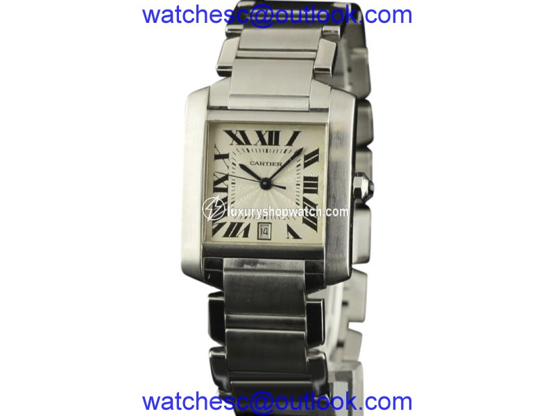 Cartier Tank Francaise W51002Q3 Stainless Steel Silver Dial Automatic 32mm Unisex Watch Cartier
