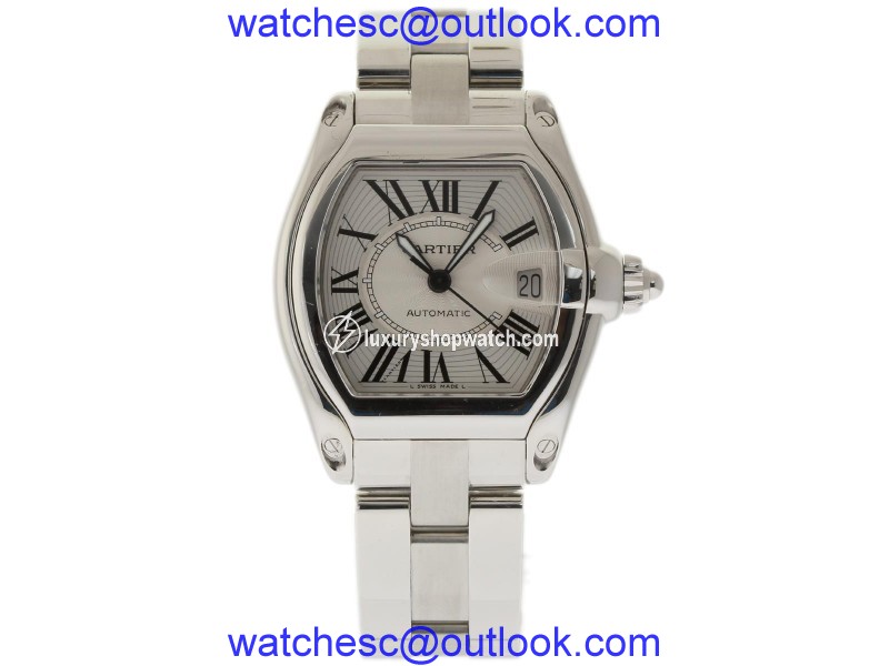 Cartier Roadster W62025V3 Stainless Steel Silver Roman Dial Automatic 38mm Mens Watch Cartier
