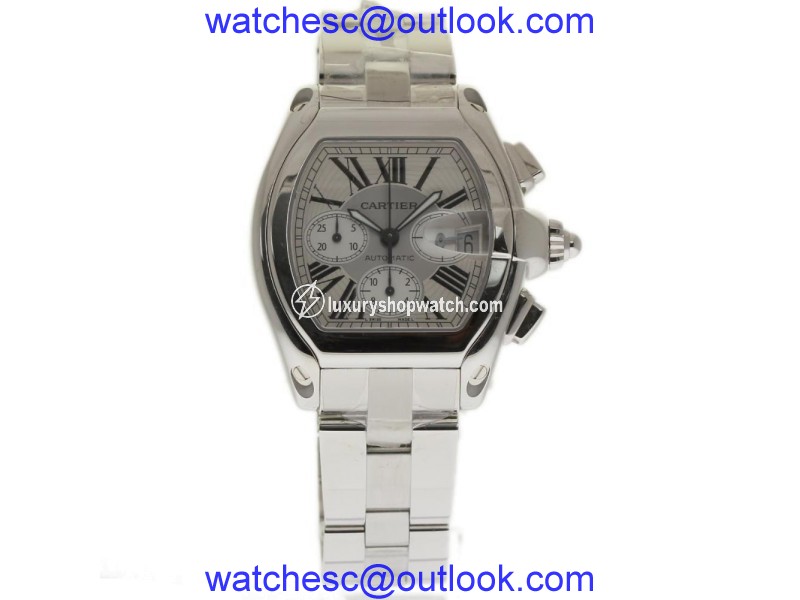 Cartier Roadster W62019X6 Stainless Steel Silver Dial Automatic 43mm Mens Watch Cartier