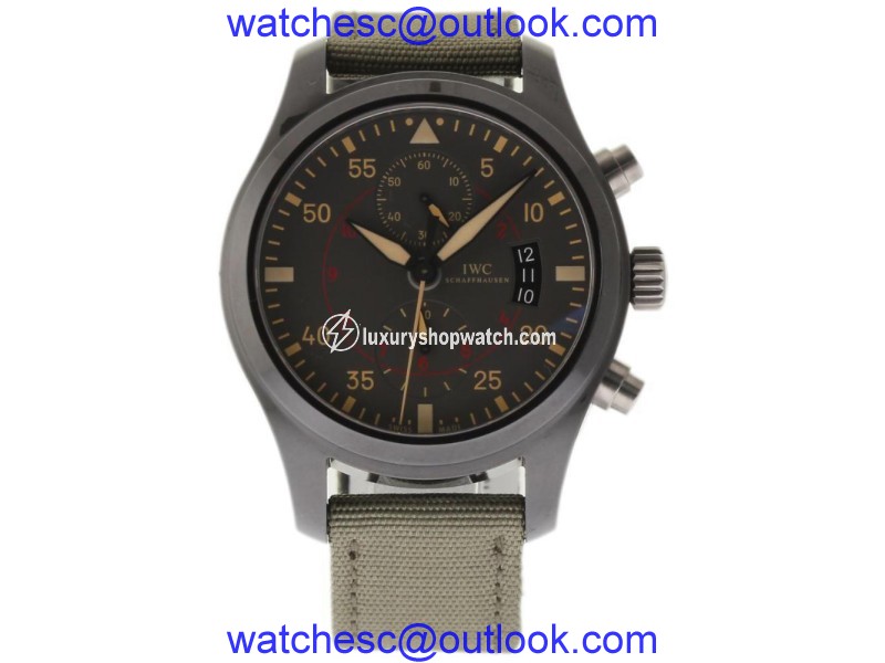 IWC Pilot IW388002 Ceramic/Titanium & Green Strap Automatic 46mm Mens Watch IWC