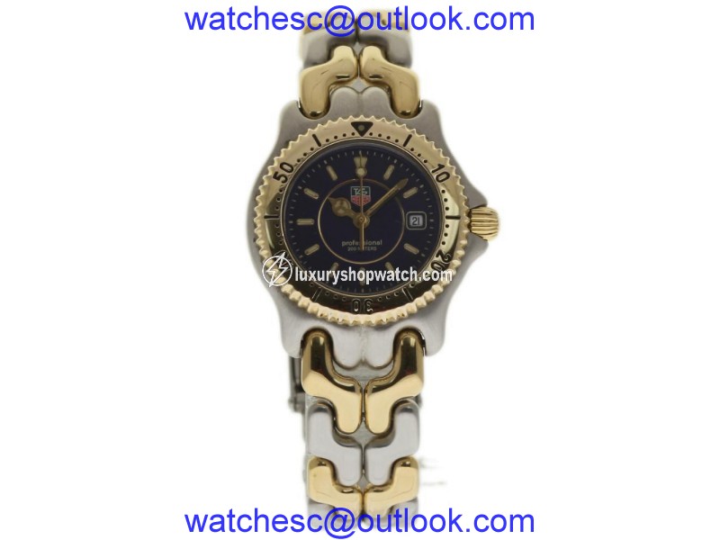 Tag Heuer Professional WG 1327 Stainless Steel & 18K Yellow Gold Blue Dial Quartz 28mm Womens Watch Tag Heuer