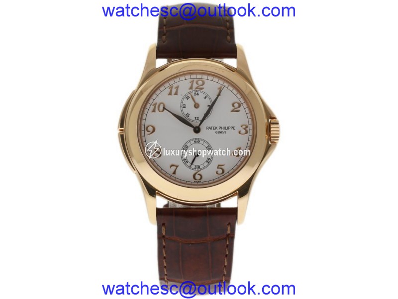 Patek Philippe Calatrava Travel Time 5134R-001 18K Rose Gold & Leather Manual 37mm Mens Watch Patek Philippe