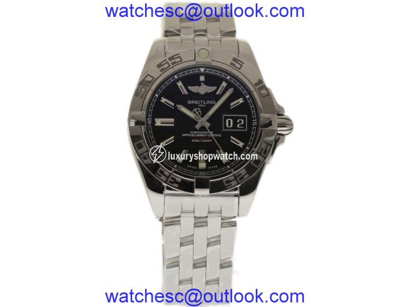 Breitling Galactic A49350L2/BA07 Stainless Steel Black Dial 41mm Mens Watch Breitling