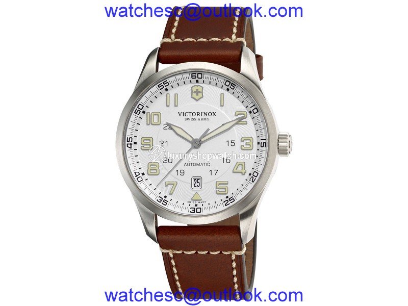 Victorinox Swiss Army 241505 Stainless Steel & Leather Automatic 42mm Mens Watch Victorinox Swiss Army