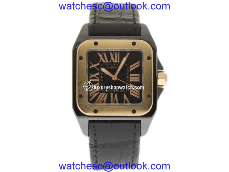 Cartier W2020007 Santos 100 Stainless Steel/Rose Gold & Titanium Automatic 34mm Unisex Watch Cartier