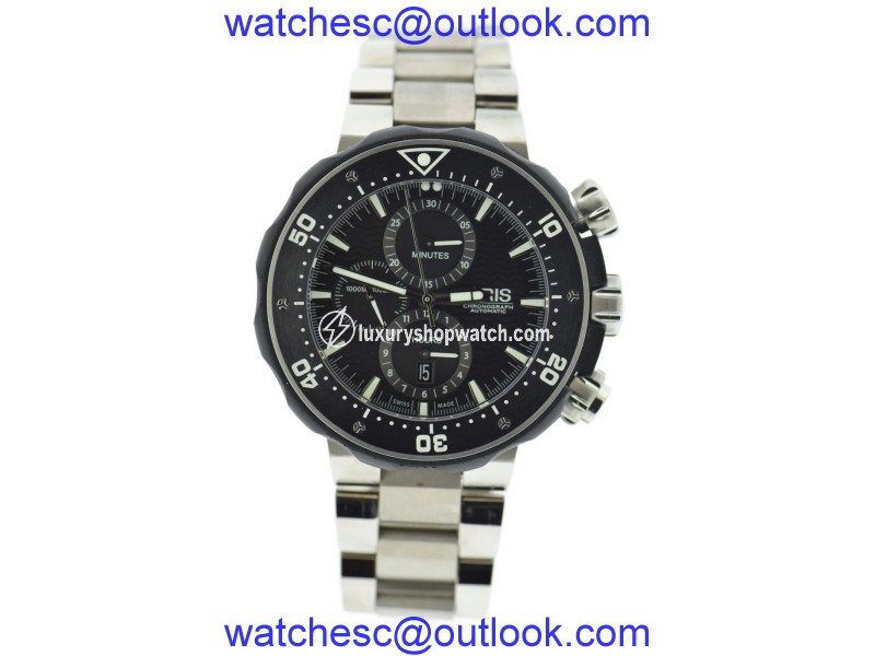Oris Prodiver Chronograph 7683 Titanium Automatic 47mm Mens Watch Oris