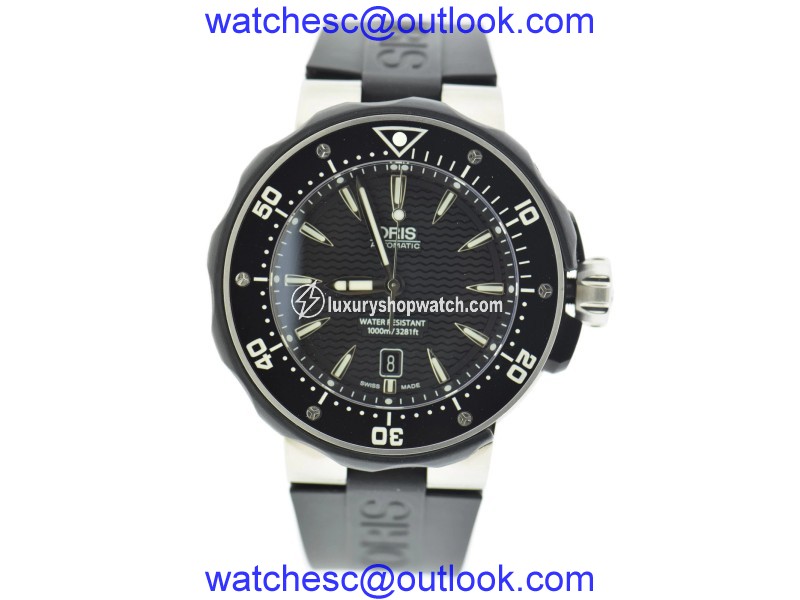 Oris Prodiver Date 7646 Titanium & Rubber Automatic 44mm Mens Watch Oris