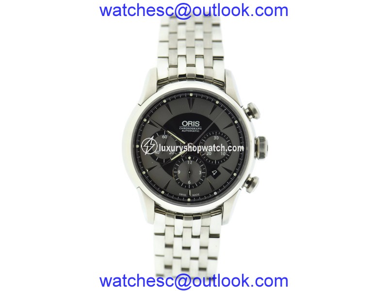 Oris Artelier Chronograph 7603 Stainless Steel Automatic 43.5mm Mens Watch Oris