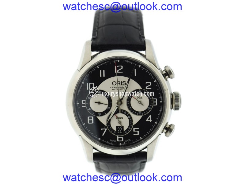 Oris Raid 7603 Stainless Steel & Leather Automatic 43mm Mens Watch 2011 Oris
