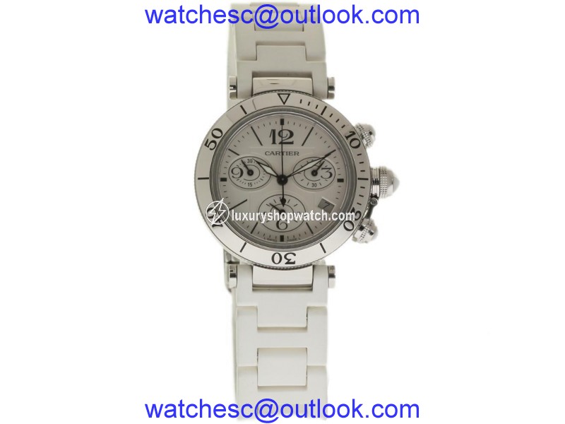 Cartier Pasha Seatimer 3129 Stainless Steel & Rubber Quartz 37mm Unisex Watch Cartier