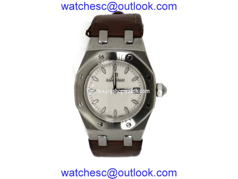 Aduemars Piguet Royal Oak 67600ST Stainless Steel & Leather Quartz 33mm Womens Watch Audemars Piguet