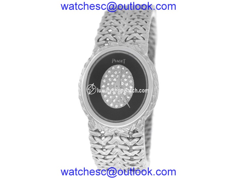 Piaget Oval 18K White Gold Quartz 24mm Womens Watch Piaget