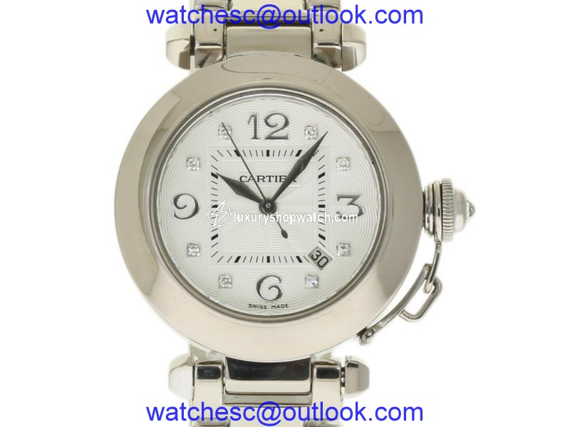 Cartier Pasha WJ1111M9 White Gold Diamond Automatic 32mm Womens Watch Cartier