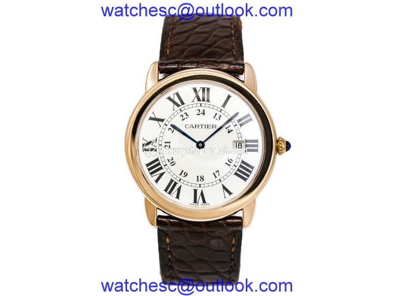 Cartier Ronde Solo 3602 W6700355 18K Rose Gold & Leather Quartz 36mm Unisex Watch Cartier
