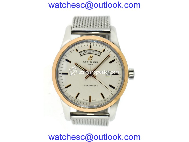 Breitling Transocean U45310 18K Rose Gold and Stainless Steel Automatic 43mm Mens Watch Breitling