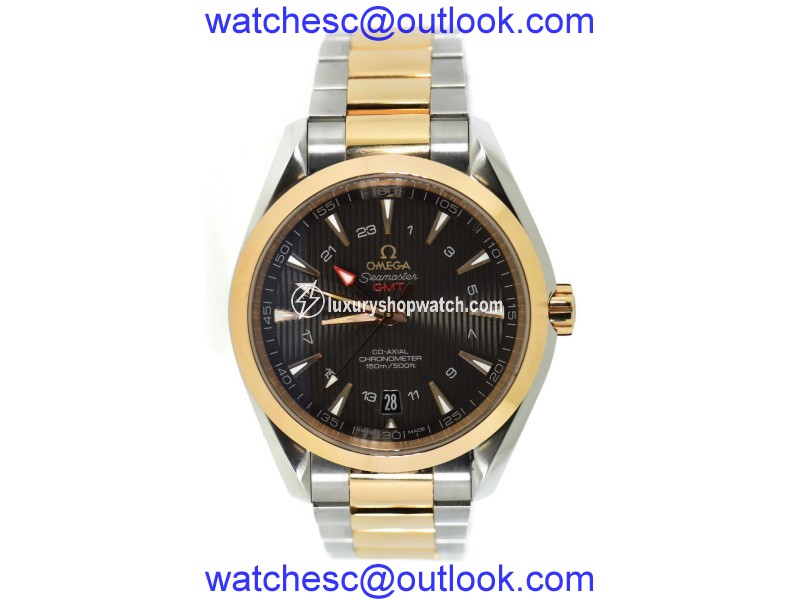 Omega Seamaster Aqua Terra GMT 231.20.43.22.06.003 18K Rose Gold / Stainless Steel 43mm Mens Watch Omega
