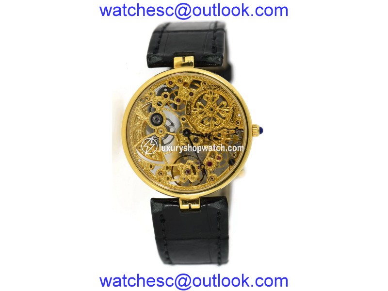 Patek Philippe Skeleton 3878J 18K Yellow Gold & Leather Automatic 31mm Mens Watch Patek Philippe