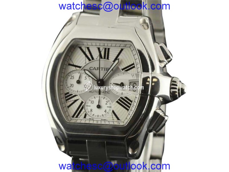 Cartier Roadster W62019X6 Stainless Steel with Silver Dial 43mm Mens Watch Cartier