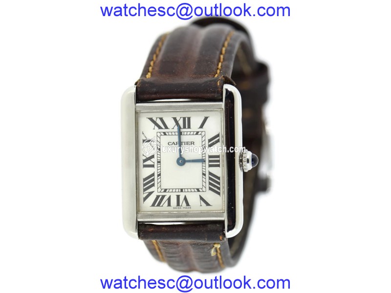 Cartier Tank Solo 2716 Stainless Steel & Leather Quartz 24mm Womens Watch Cartier