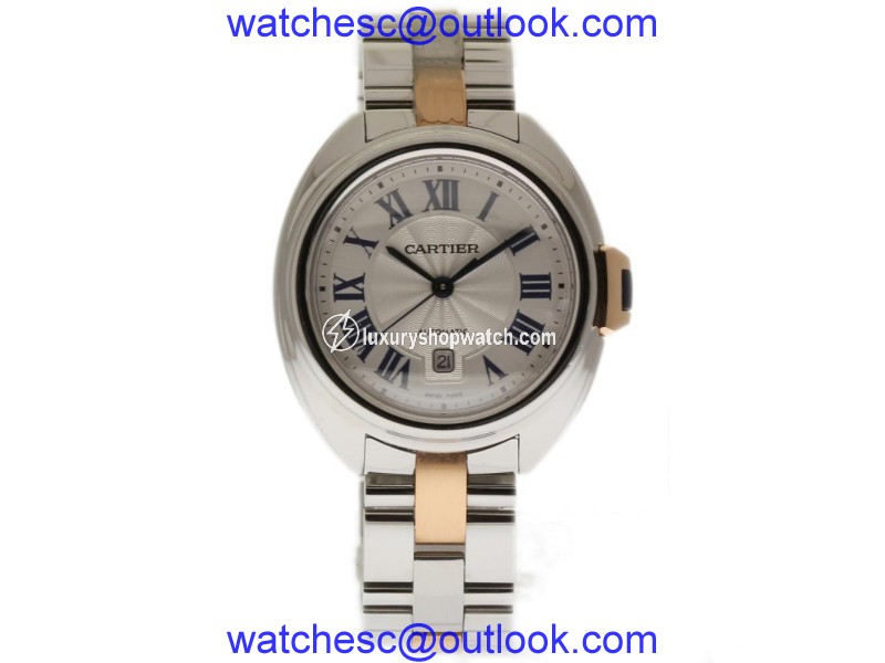 Cartier Cle De Cartier W2CL0004 Stainless Steel & 18K Rose Gold 31mm Womens Watch Cartier