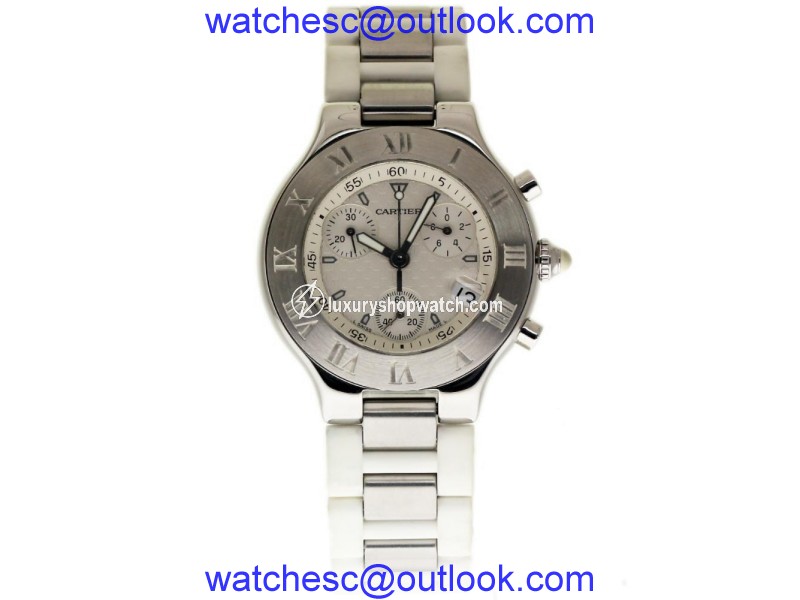 Cartier Must 21 Chronoscaph W10184U2 Stainless Steel 38mm Unisex Watch Cartier